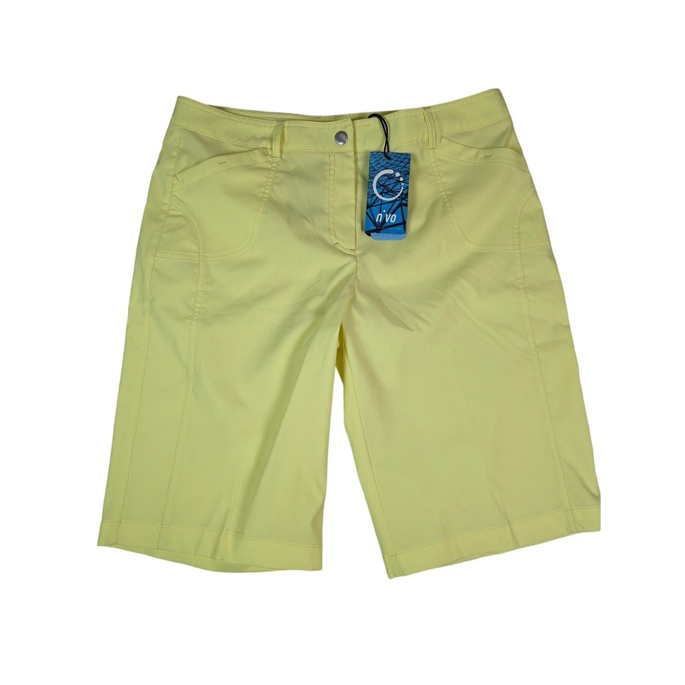 Nivo Sport Women's Bright Yellow Golf Short Stretch Performance Cool‎ Comfort 10